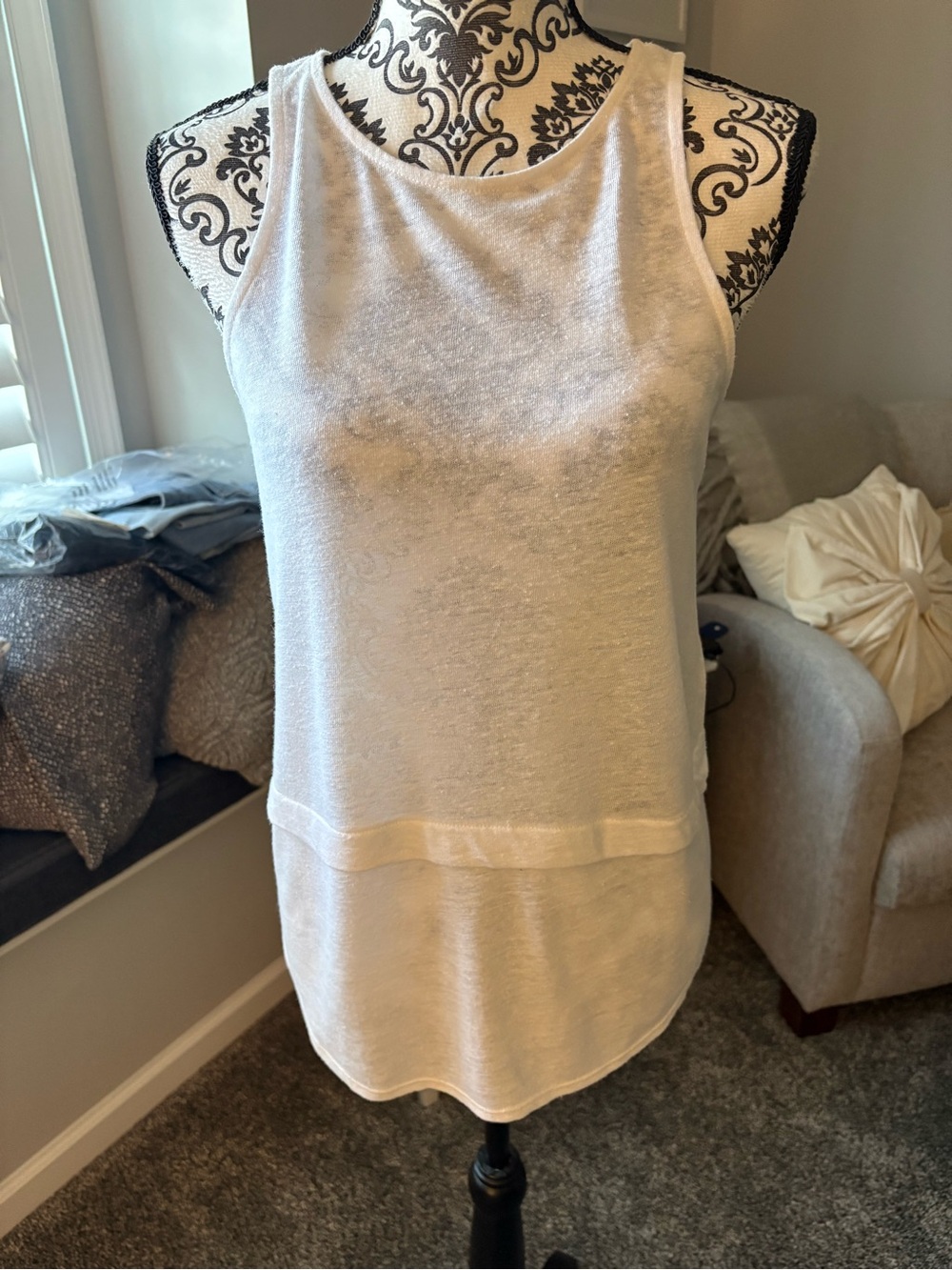 Women’s White Sleeveless Tank Top - Soft Knit Layering Tee